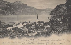 Fluelen Switzerland 1903 Antique Panorama Postcard