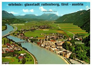 Postcard Austria Rattenberg bird's eye view - experience glass city