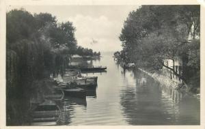 Hungary Siofok Sio canal 1934 photo postcard