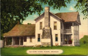 Linen Postcard Elk Horn Tavern in Rogers, Arkansas~1217