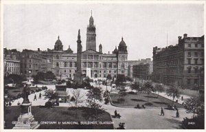 Scotland Glasgow George Square With Cenotaph and Municipal Buildings