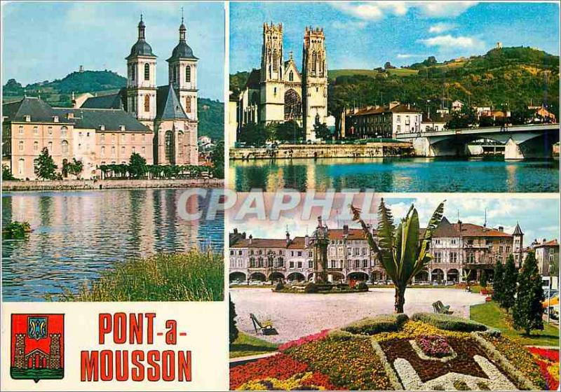 Postcard Modern Bridge Mousson Meurthe et Moselle The former abbey of Premont...