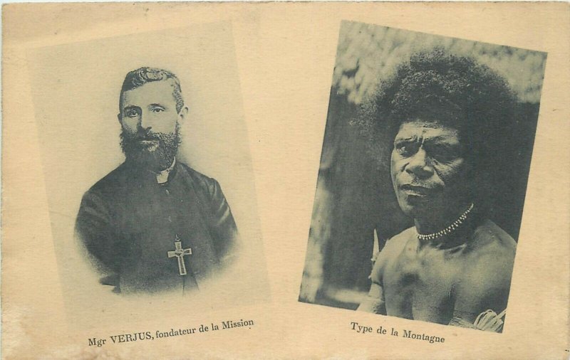 Oceania missionary Mgr Verjus New Guinea mission founder & native type