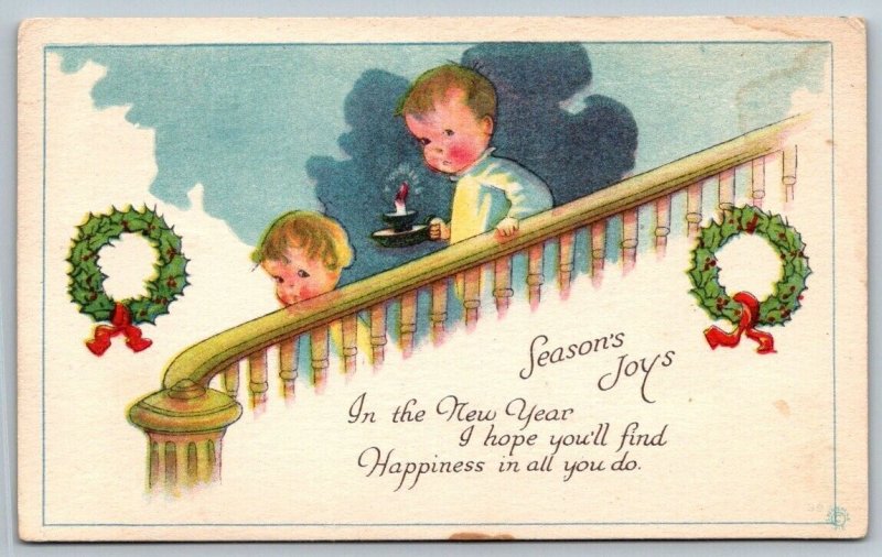 Vintage Xmas Christmas Postcard - Newport NH Cancel 1920