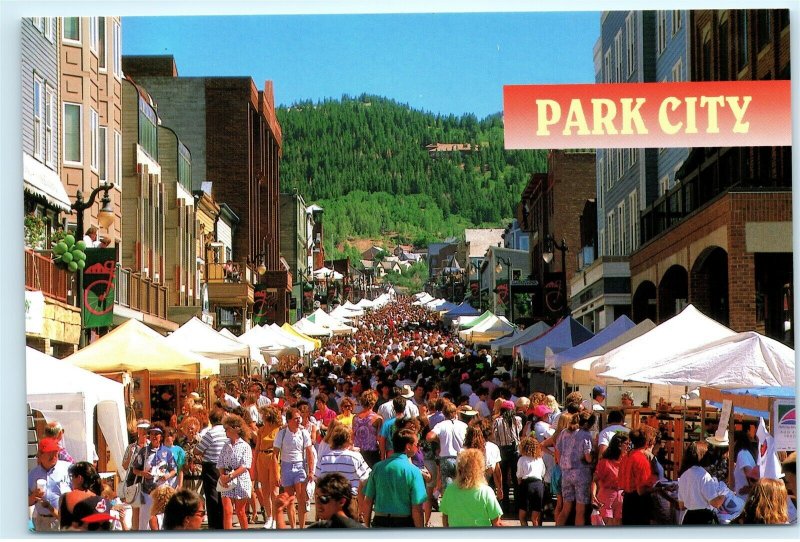 Park City Utah Main Street Park City Arts Festival Vintage 4x6 Postcard D74