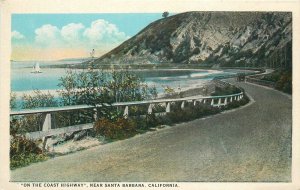 Postcard 1920s California Santa Barbara Coast Hwy Western Publishing 22-13868