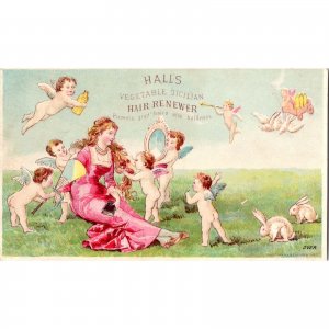 HALL'S Vegetable Sicilian Hair Renewer - Quack Medicine - Victorian Trad...