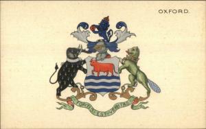 Heraldic Coat of Arms Shield OXFORD Fortis Est Veritas CW Faulkner Postcard