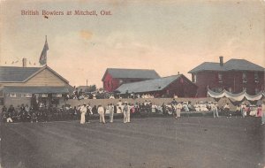 Mitchell, Ontario Canada British Bowlers, Color Lithograph, Vintage PC U17944