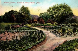 Nebraska Omaha Hanscom Park Flower Garden 1908