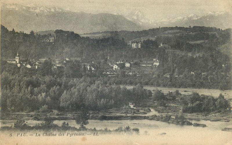 Postcard France Pau la chaine des Pyrenees