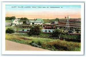 c1920 Sleepy Hollow Gardens Henry Field Seed Shenandoah Iowa IA Vintage Postcard