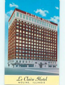 1950's LE CLAIRE HOTEL Moline Illinois IL Q6129