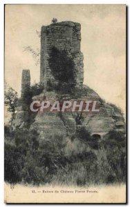 Old Postcard Ruins of Chateau de la Pierre breakthrough