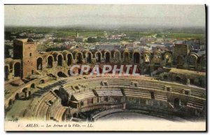 Old Postcard Arles Les Arenes and the City