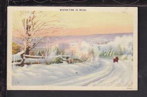 Winter Time In Maine Postcard 
