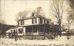 Winsted Connecticut CT George Bradford House Meadow St. c1910 RPPC