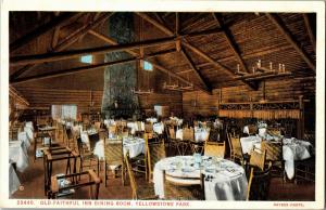 Old Faithful Inn Dining Room Yellowstone Park WY Vintage Postcard R05