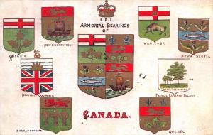 Canada 1909 Postcard E.R.I. Armorial Bearings of Canada Oilette by Tucks
