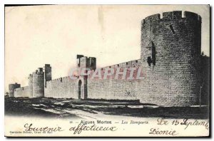 Postcard Old Aigues Mortes Les Remparts