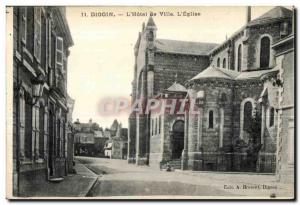 Old Postcard Digoin the Town Hall Church