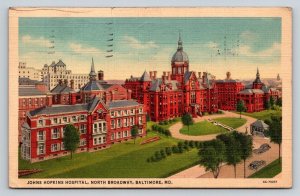 Cartão postal 1937 John Hopkins Hospital Baltimore Maryland-