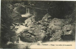 CPA AK VIETNAM Tonkin CHAPA - Les rochers de la passerelle (62169)