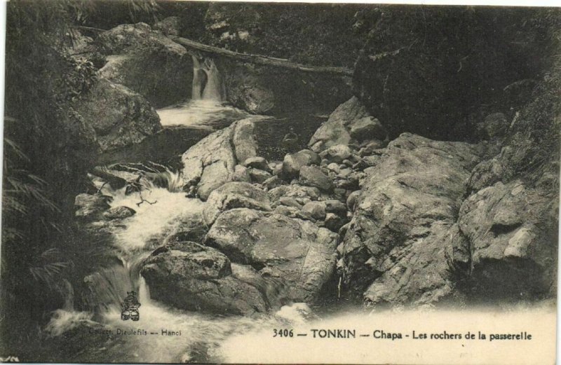 CPA AK VIETNAM Tonkin CHAPA - Les rochers de la passerelle (62169)