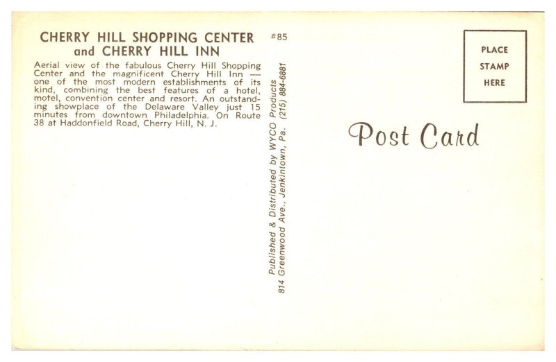 Vintage Cherry Hill Shopping Ctr and Cherry Hill Inn, Cherry Hill, NJ Postcard