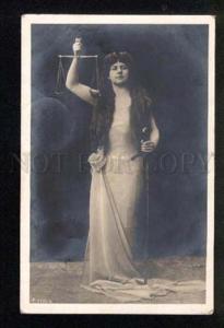 3046803 Lady w/ LONG HAIR & Sword as GODDESS vintage PHOTO RPPC