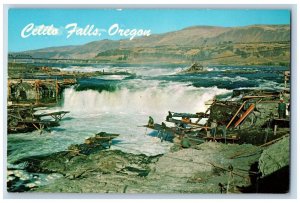 Celilo Falls Oregon OR Postcard View Of Indian Fishing The Dalles Dam 1950's