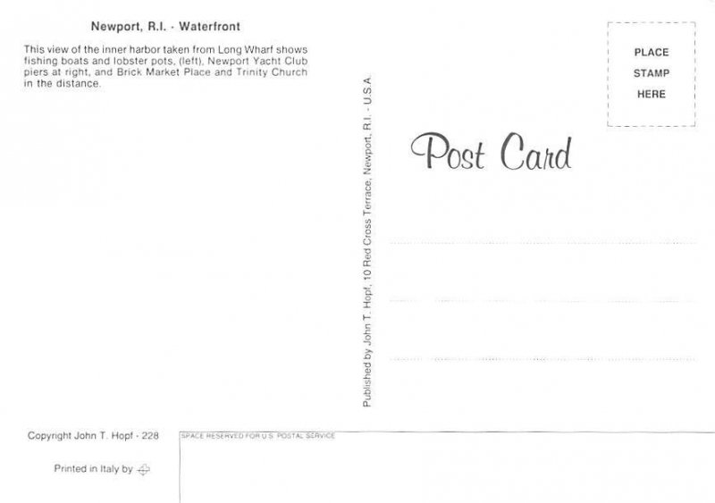 Waterfront Waterfront, Newport, R.I. Topics Other, Postcard