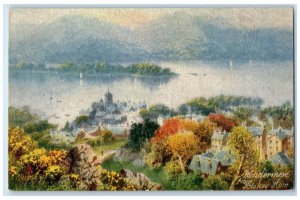 c1910 Windermere from Biskey How Cumbria England Oilette Tuck Art Postcard