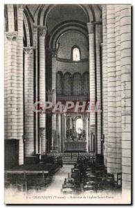 Old Postcard CHAUVIGNY (Vienna) - Interior of I Church Saint-Pierre