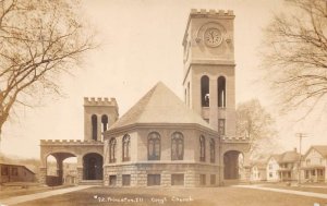 Princeton Illinois Congregational Church Real Photo Vintage Postcard AA79790