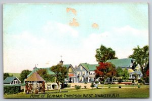 Swanzey New Hampshire~Home Of Denman Thompson West Exterior View~Vtg Postcard