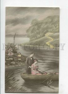 3146575 FISHING Fisherman Lady Boat GLAMOUR Collage Old PHOTO