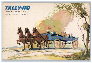 c1910 Horse Carriage Tally-Ho Mount Royal Hotel Montreal Canada Postcard