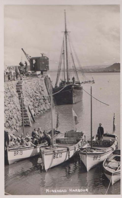 Minehead Harbour Family Boat Tours Seagirl Patrol Boats Real Photo Postcard