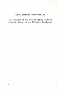 General Emilio Aguinaldo Pressident of the First Philippine Republic Non Post...