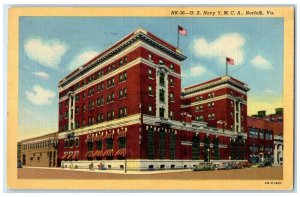 1955 U.S. Navy YMCA Exterior Building Norfolk Virginia Vintage Antique Postcard