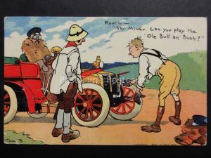 Tom Browne 2583: Motoring Theme MISTER, CAN YOU PLAY THE OLD BULL & BUSH? c1906