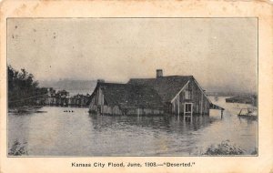 Kansas City Missouri Resident Area 1908 Flood Disaster Vintage Postcard AA66527