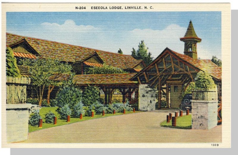 Linville,North Carolina/NC Postcard,Eseeola Lodge,Near Mint!