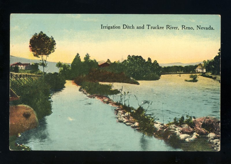 Reno, Nevada/NV Postcard, Irrigation Ditch & Truckee River