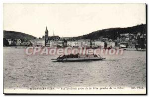 Old Postcard Caudebec-en-Caux Vue Generale Taking Of The Left Bank Of The Seine