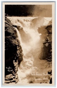 Jasper Park Canada Postcard Athabasco Falls Byron Harmon c1940's RPPC Photo