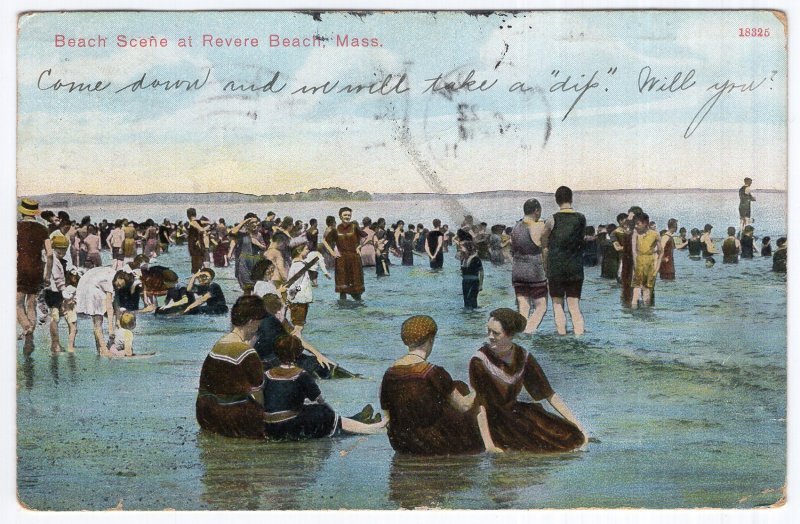 Beach Scene at Revere Beach, Mass