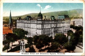 Canada Windsor Hotel and Dominion Square Montreal Vintage Postcard 09.78