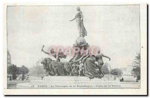 Old Postcard Paris Triumph of the Republic Square of the Nation